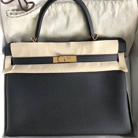 Hermes Kelly Retourne 35 Black Togo Gold Hardware 